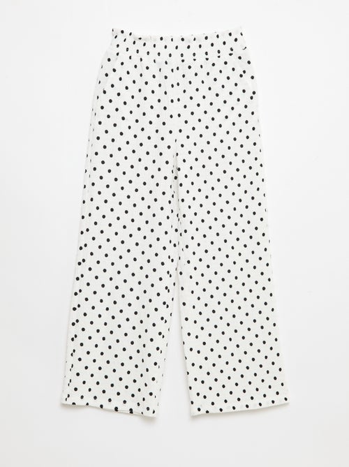Wide-Leg Crepe Knit Pants - Kiabi