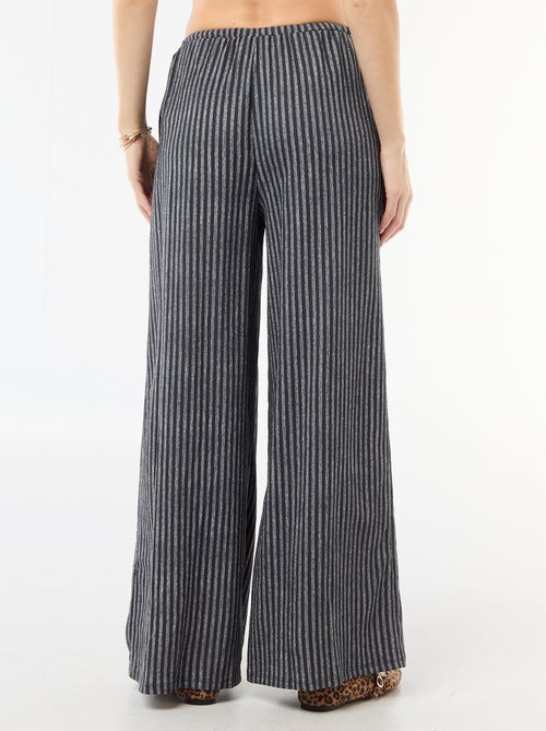 Wide-Leg Crêpe Trousers with 2 Pockets - Kiabi