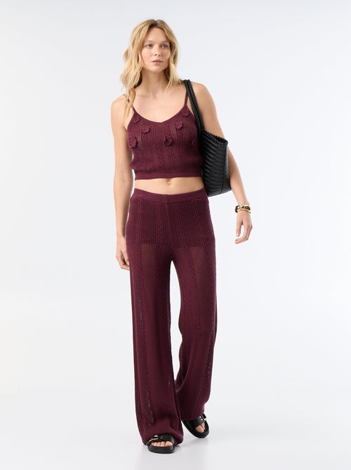 Wide-leg crochet trousers - Kiabi Wide-leg crochet trousers - Kiabi