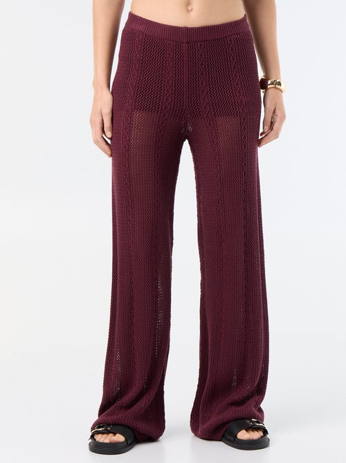 Wide-leg crochet trousers - Kiabi Wide-leg crochet trousers - Kiabi