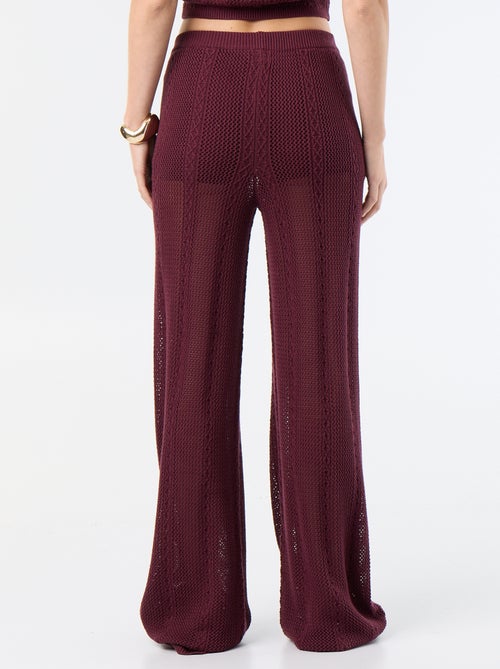 Wide-leg crochet trousers - Kiabi Wide-leg crochet trousers - Kiabi