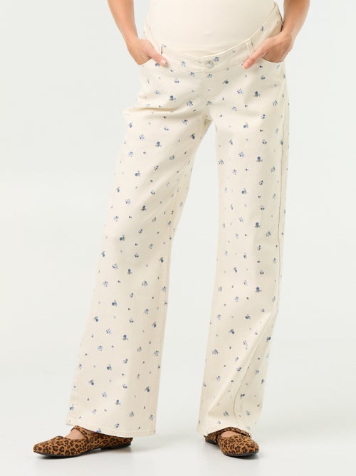 Wide-leg denim maternity trousers - Kiabi