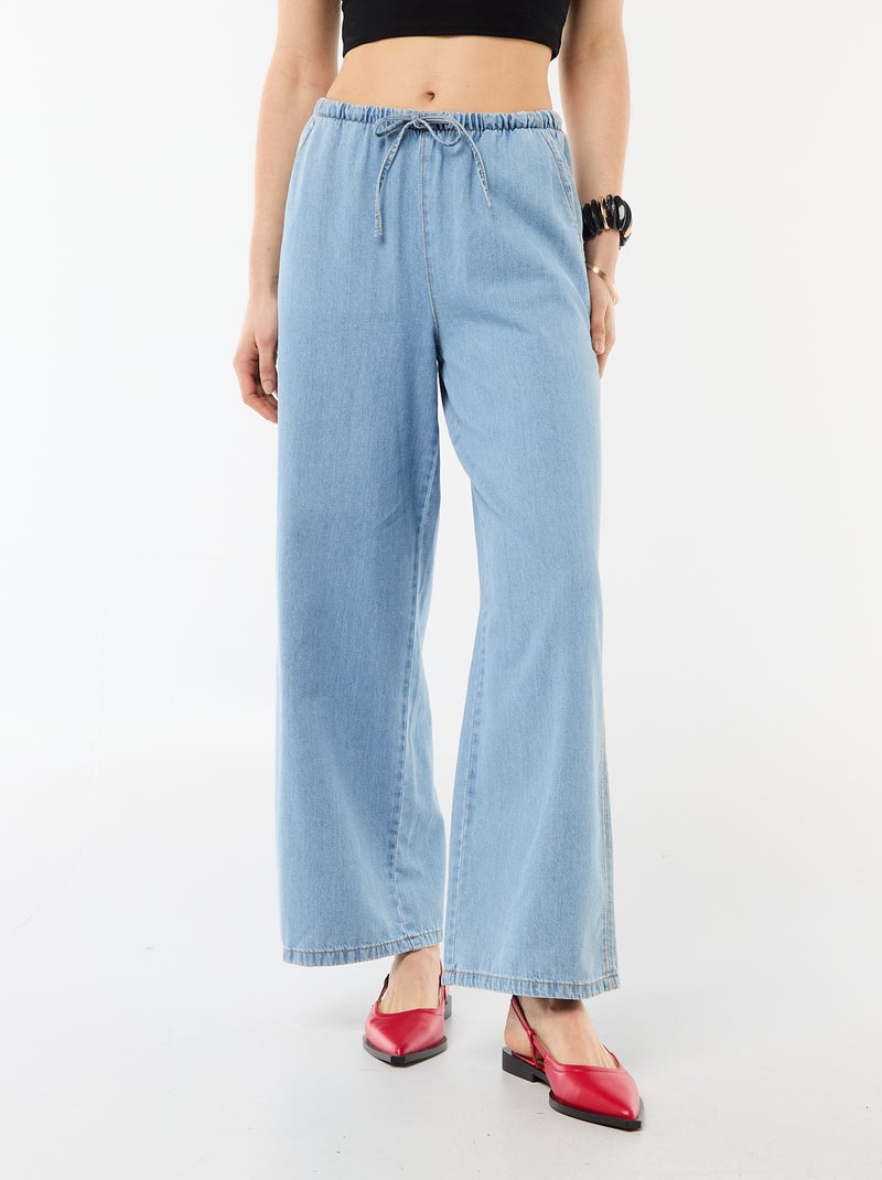 Wide-leg denim pants Blue - Kiabi