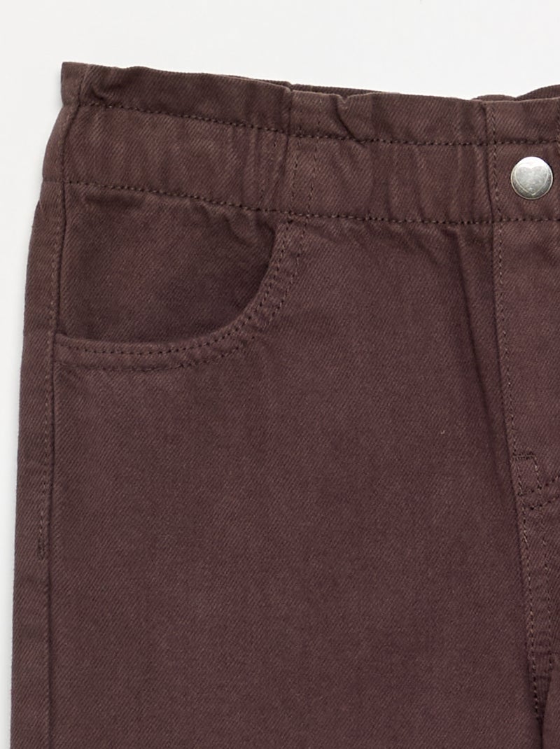 Wide-leg denim pants Brown - Kiabi