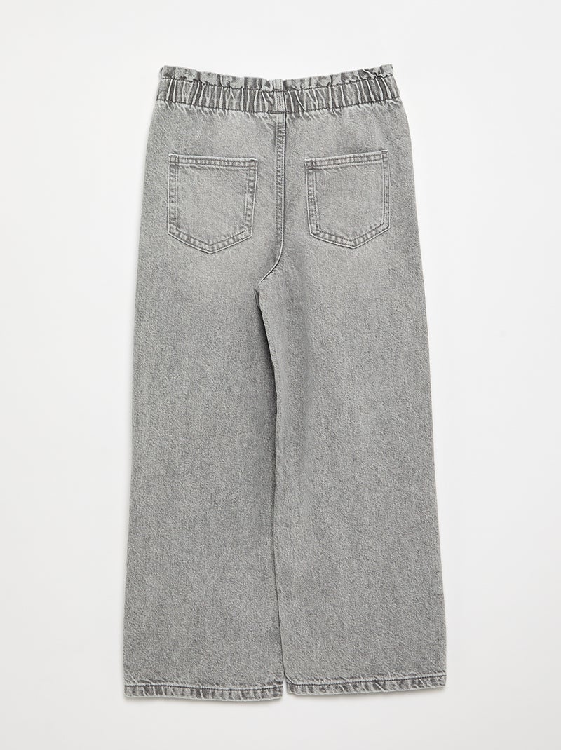 Wide-leg denim pants Grey - Kiabi