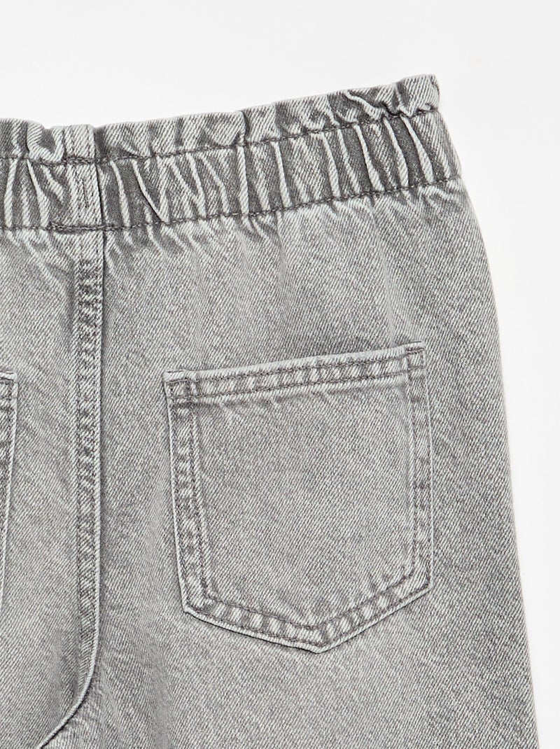 Wide-leg denim pants Grey - Kiabi