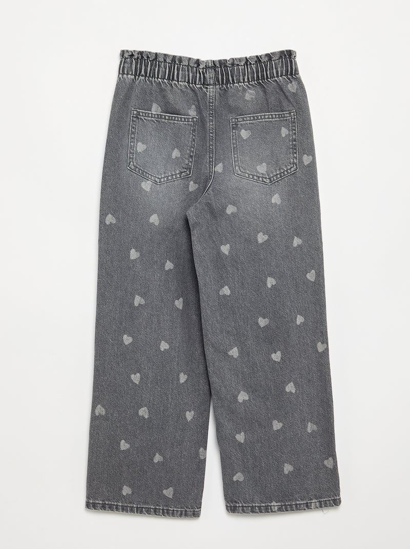 Wide-leg denim pants Grey - Kiabi