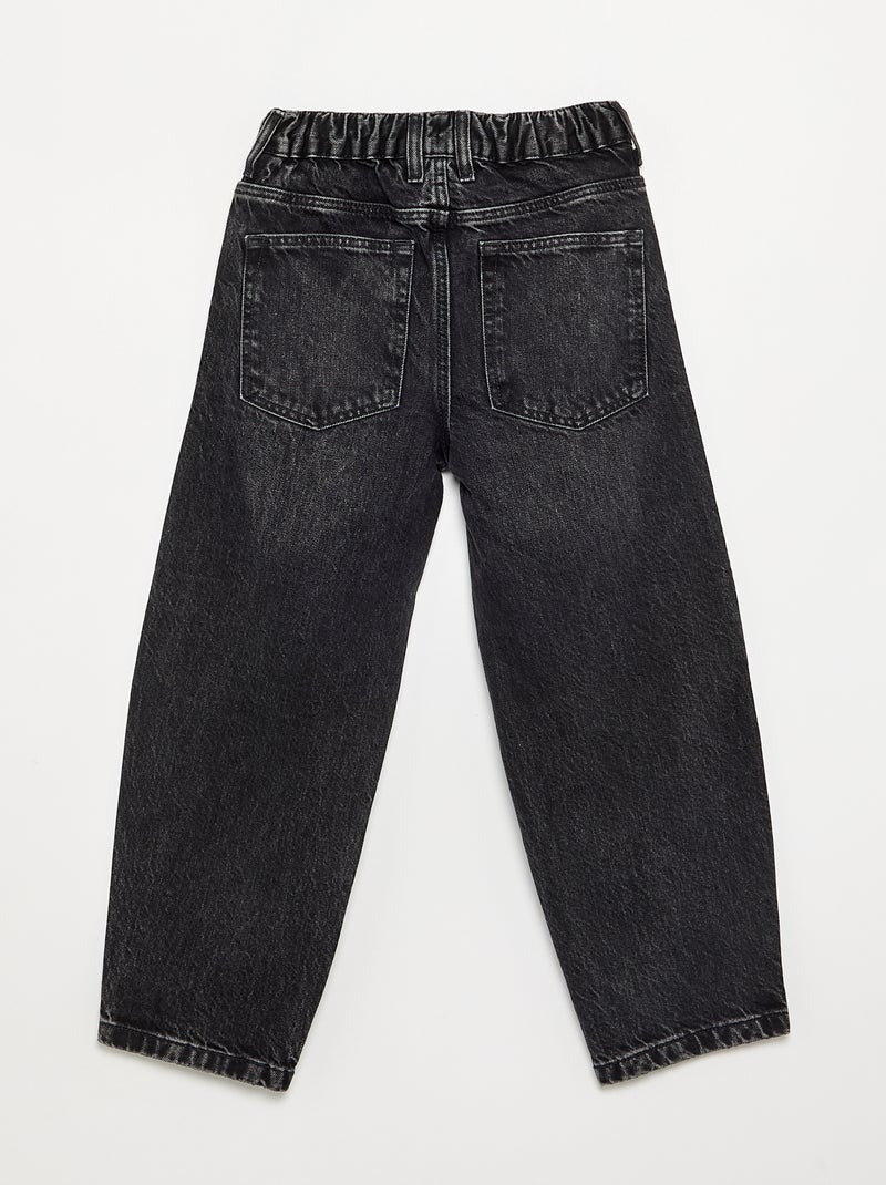 Wide-leg denim trousers Black - Kiabi