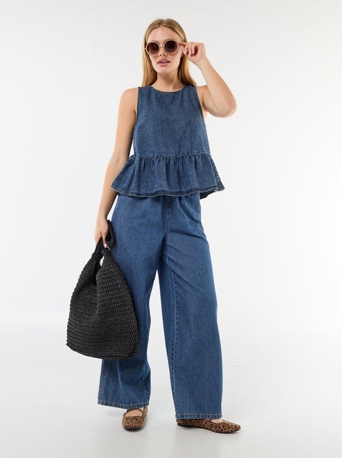 Wide-Leg Denim Trousers - Kiabi