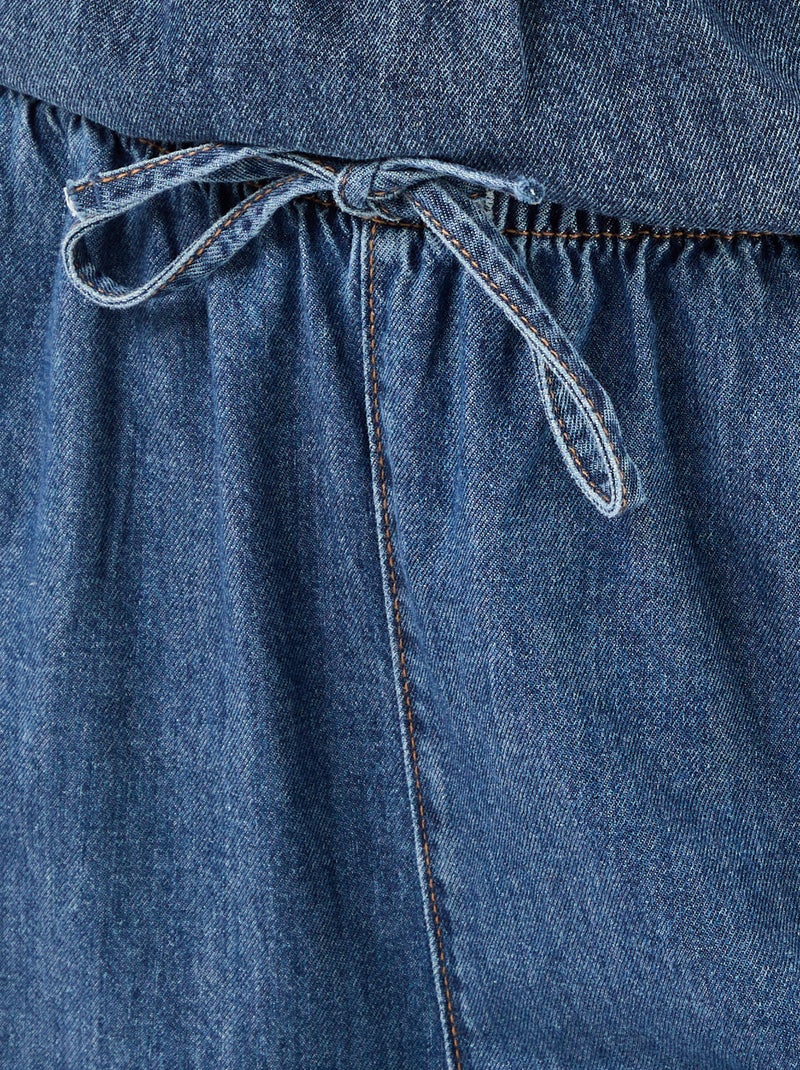 Wide-Leg Denim Trousers Blue - Kiabi