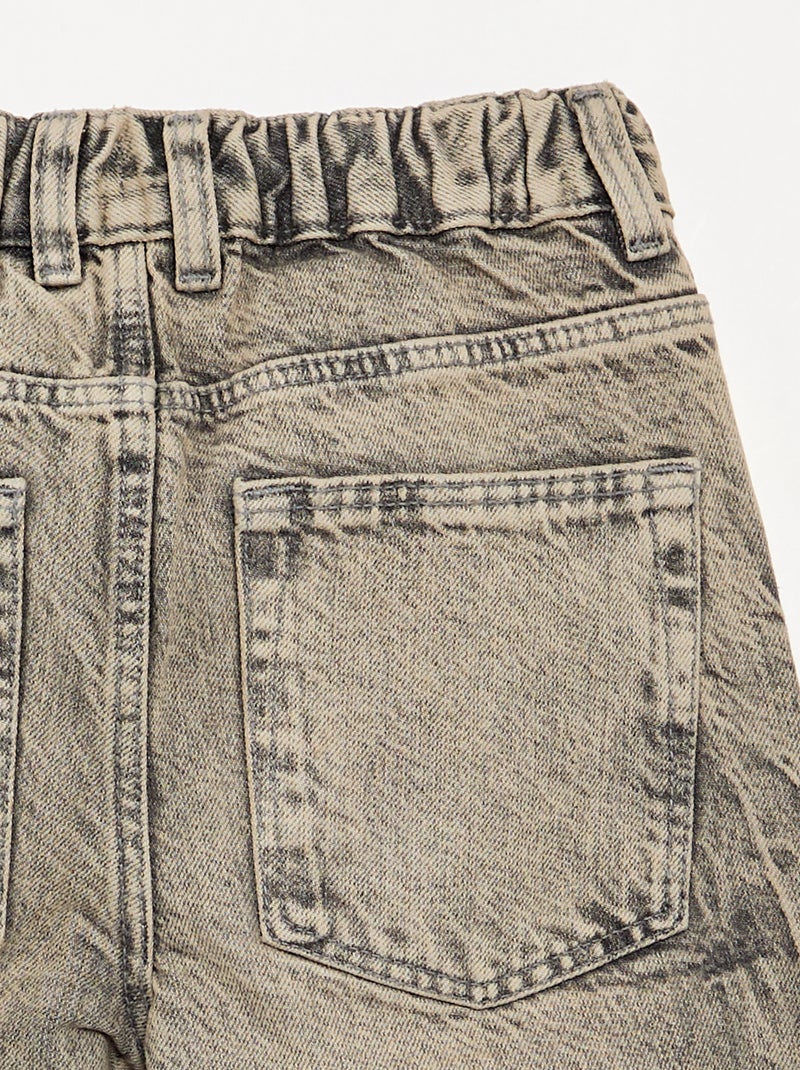 Wide-leg denim trousers Grey - Kiabi