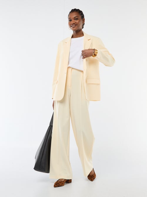 Wide-leg high-waisted 5-pocket trousers - Kiabi