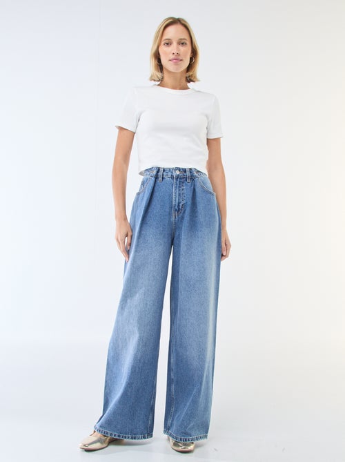 Wide leg high-waisted jeans - Kiabi