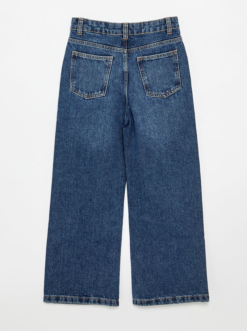 Wide-Leg-Hose Blau - Kiabi