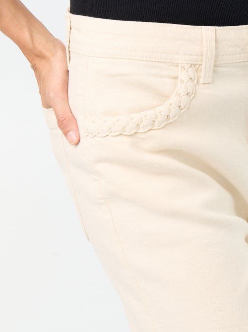 Wide-Leg-Hose mit geflochtenen Taschen - Kiabi