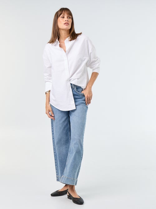 Wide-Leg-Hose mit geflochtenen Taschen - Kiabi