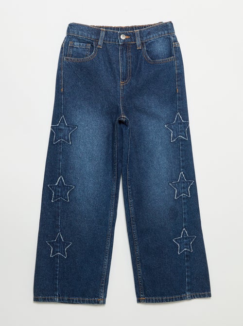 Wide-Leg-Hose mit Stickereien - Kiabi