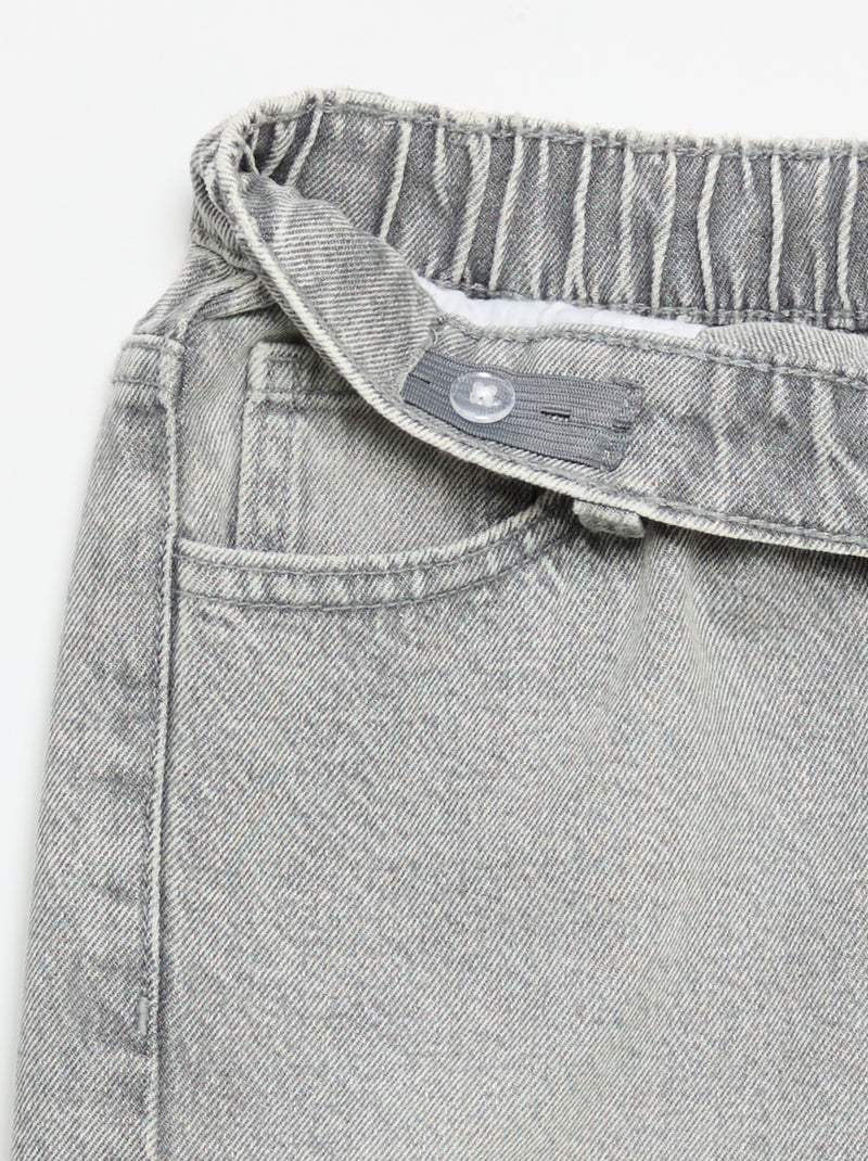 Wide-Leg-Hose mit Stickereien Gris - Kiabi