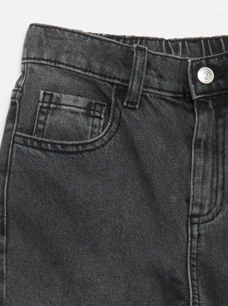 Wide-Leg-Hose mit Stickereien Gris - Kiabi