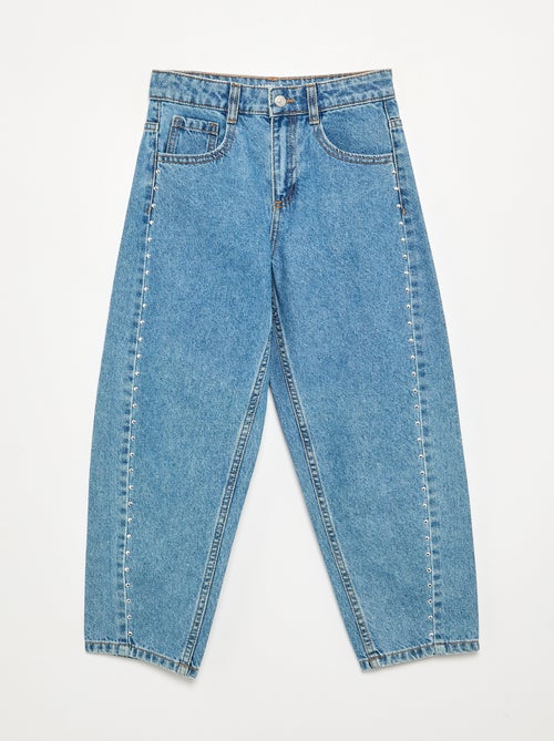 Wide-Leg-Hose mit Ziernieten - Kiabi