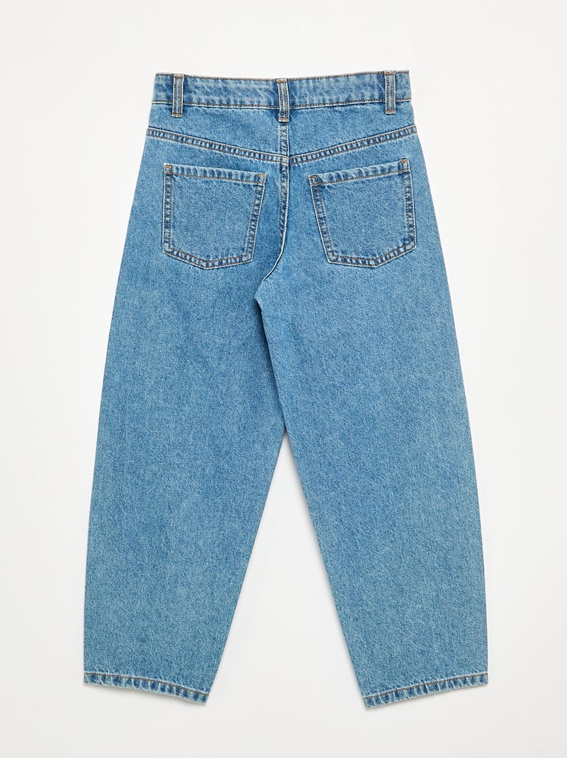 Wide-Leg-Hose mit Ziernieten Blau - Kiabi