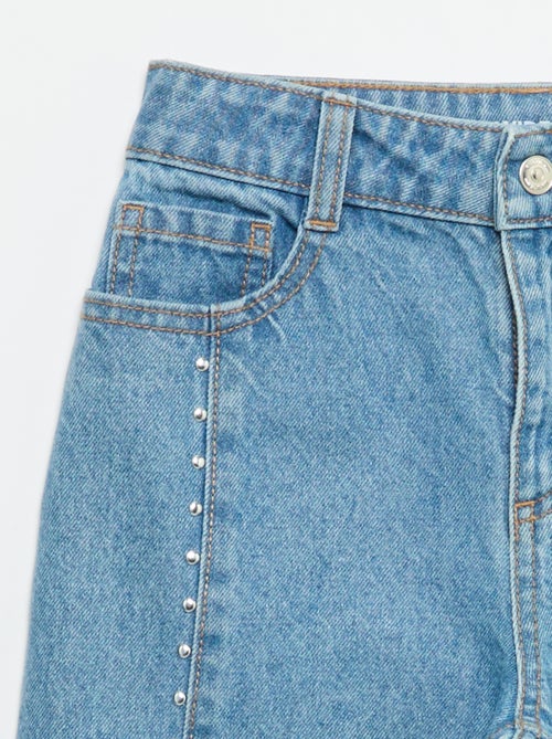 Wide-Leg-Hose mit Ziernieten - Kiabi