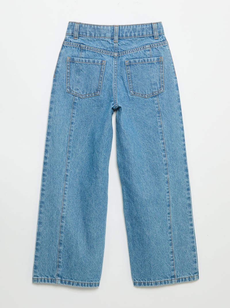 Wide-Leg-Hose mit Ziernieten Blau - Kiabi