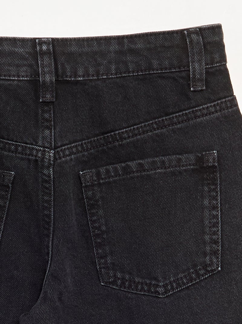Wide-Leg-Hose mit Ziernieten Schwarz - Kiabi