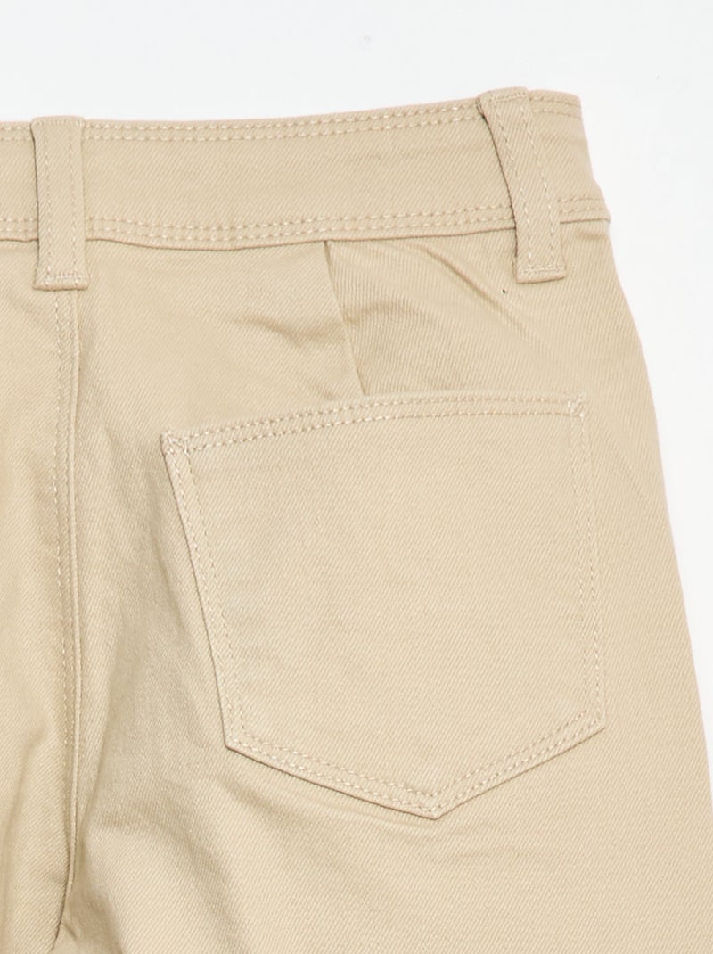 Wide-Leg-Hose ohne Vordertaschen Beige - Kiabi