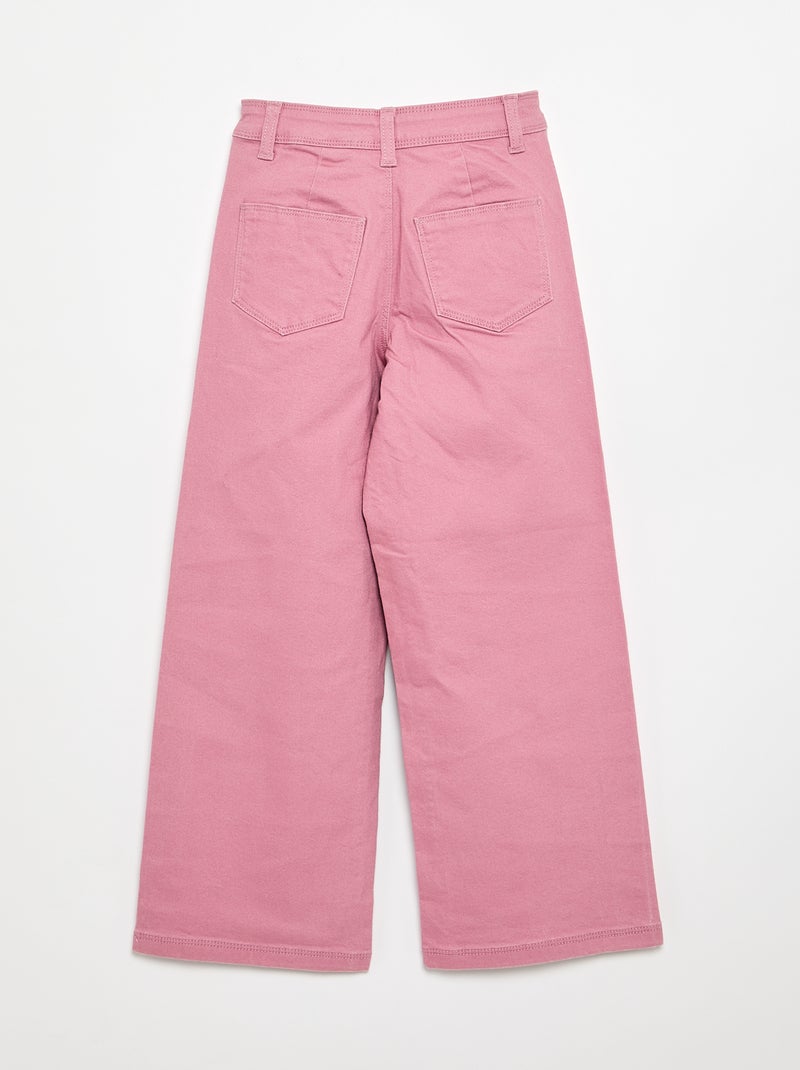 Wide-Leg-Hose ohne Vordertaschen Rosa - Kiabi