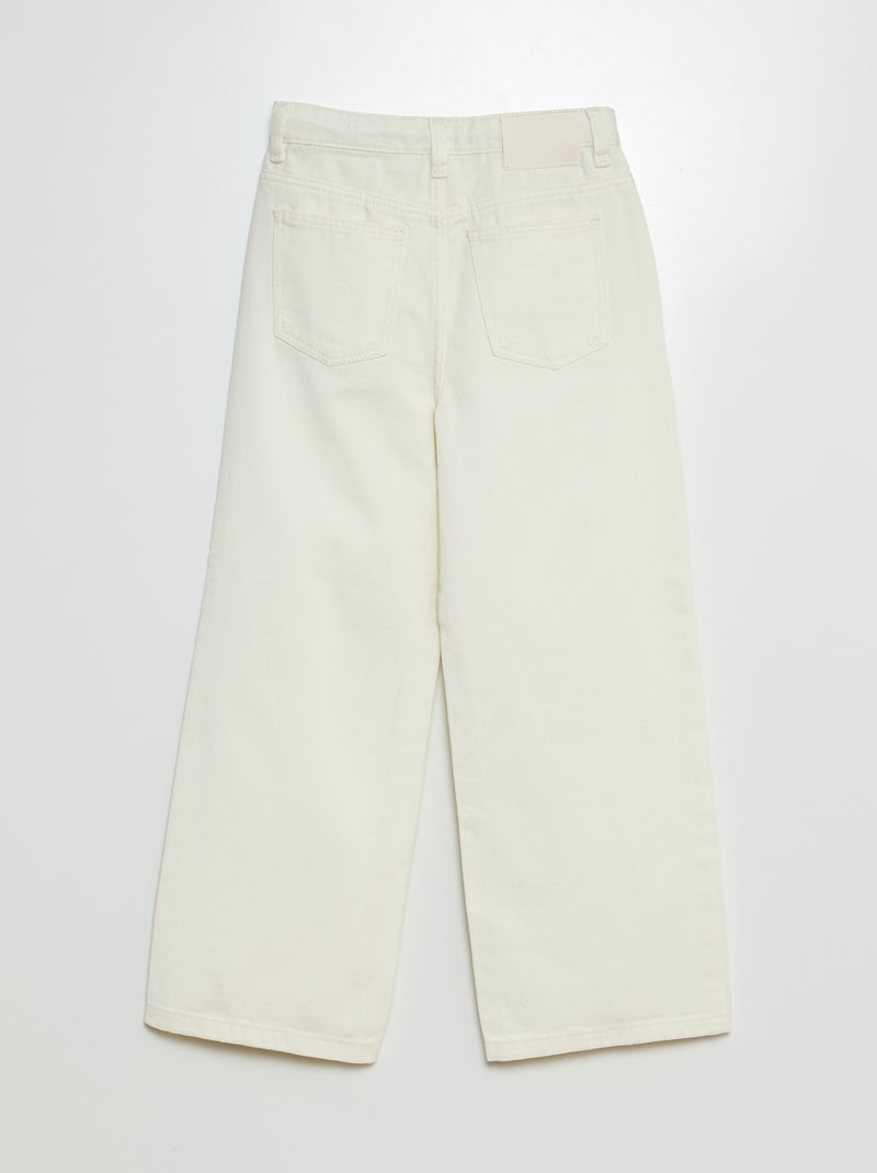 Wide-Leg Hose Weiß - Kiabi