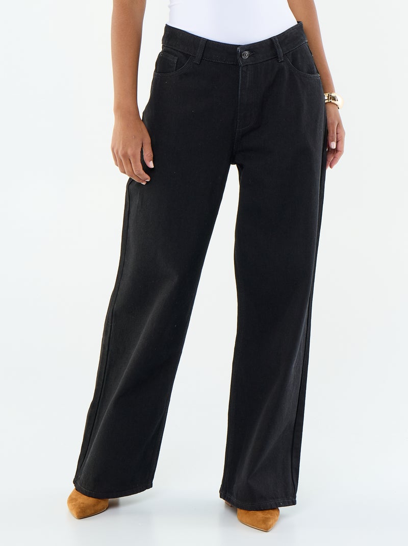 Wide-Leg-Jeans - L30 Schwarz - Kiabi