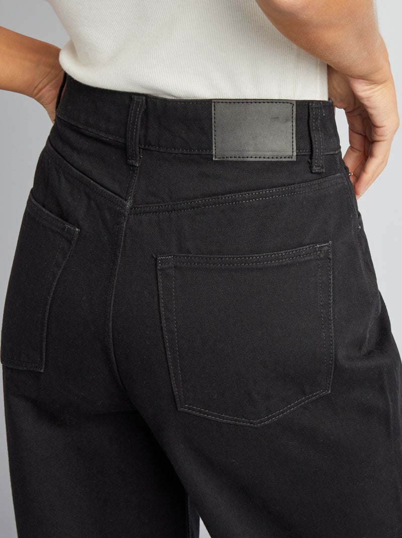 Wide-Leg-Jeans - L32 Schwarz - Kiabi