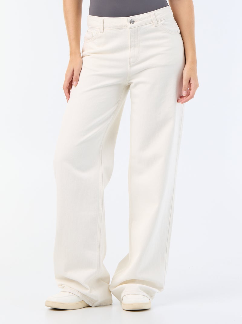 Wide leg jeans - L34 White - Kiabi