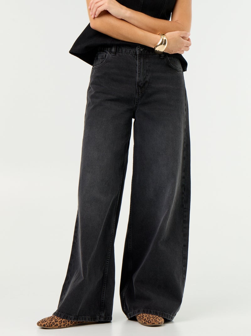 Wide leg jeans Black - Kiabi