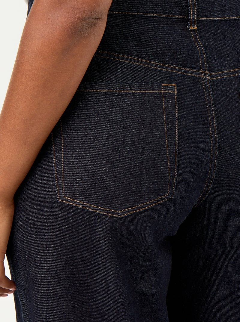 Wide-Leg-Jeans mit 5 Taschen Blau - Kiabi