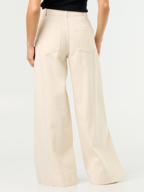 Wide-Leg-Jeans mit ausgeschnittenen Taschen - Kiabi