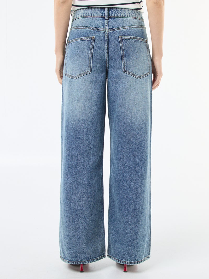Wide-Leg-Jeans mit doppelter Knopfleiste Blau - Kiabi