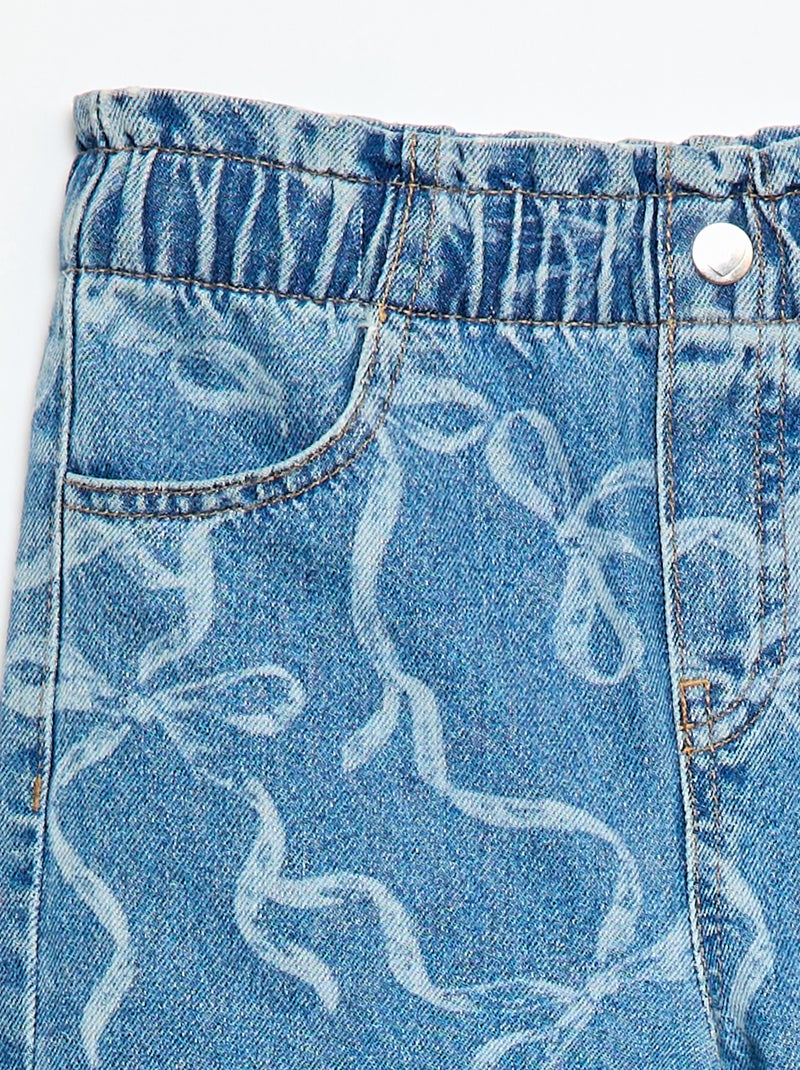 Wide-Leg Jeans mit Fantasie-Print Blau - Kiabi