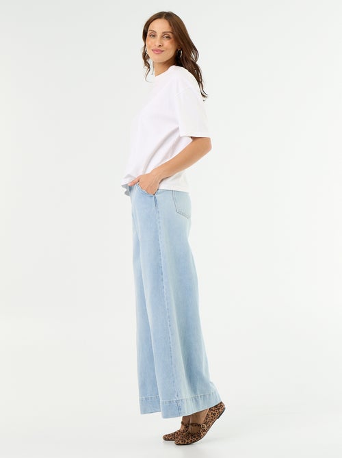 Wide-Leg-Jeans mit gewellten Taschenausschnitten - Kiabi