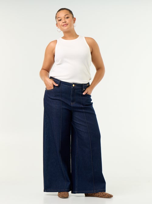 Wide-Leg-Jeans mit goldenen Details - Kiabi