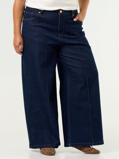 Wide-Leg-Jeans mit goldenen Details - Kiabi