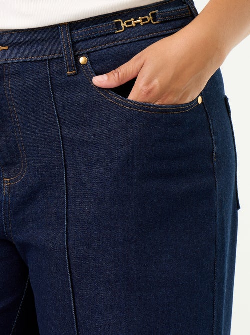 Wide-Leg-Jeans mit goldenen Details - Kiabi