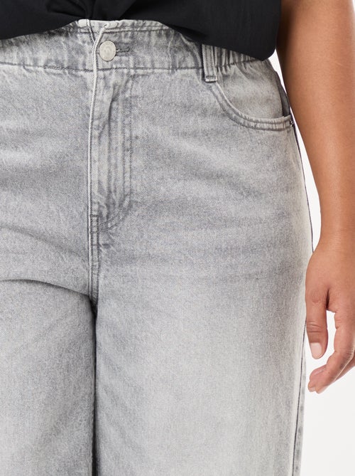 Wide Leg Jeans mit offenen Kanten - Kiabi