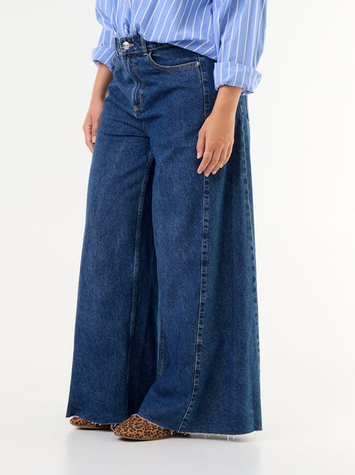 Wide-Leg-Jeans mit offener Kante - Kiabi