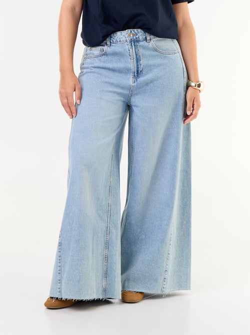 Wide-Leg-Jeans mit offener Kante - Kiabi