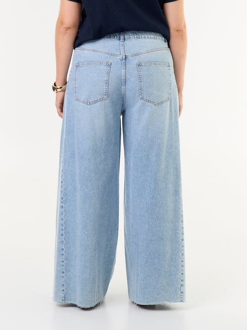 Wide-Leg-Jeans mit offener Kante - Kiabi