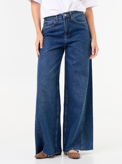 Wide Leg Jeans mit offener Kante - Kiabi