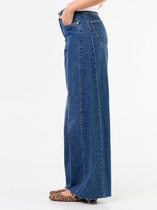Wide Leg Jeans mit offener Kante - Kiabi