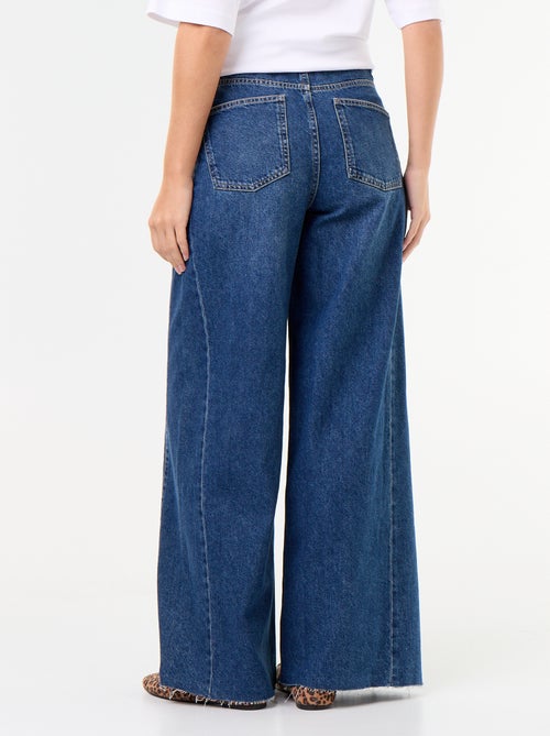 Wide Leg Jeans mit offener Kante - Kiabi
